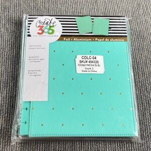 NWT Create 365 Teal Planner Cover with Gold Dots lot of 2 4:8